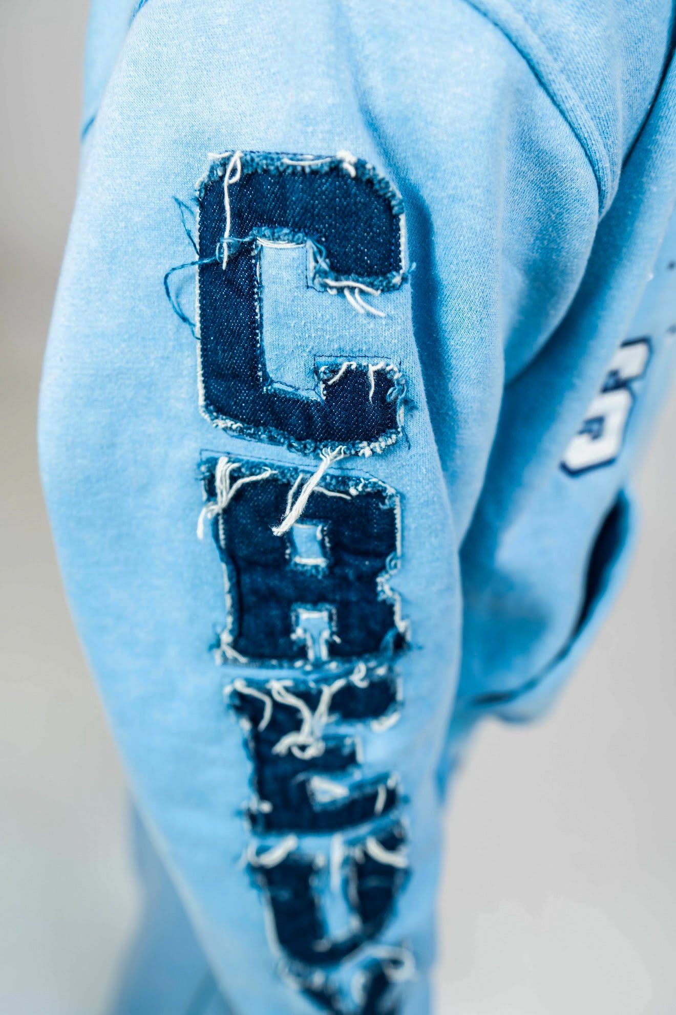 CREUX Signature Rhinestone Skull Tracksuit— Ash Blue