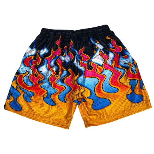 Leilaandstitch “Orange Flame” Mesh Shorts