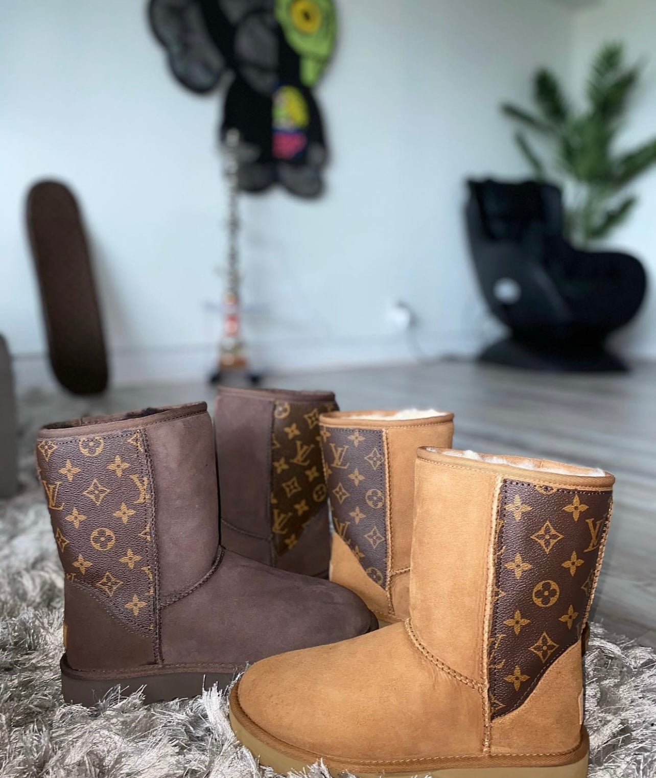 Custom Brown monogram Uggs