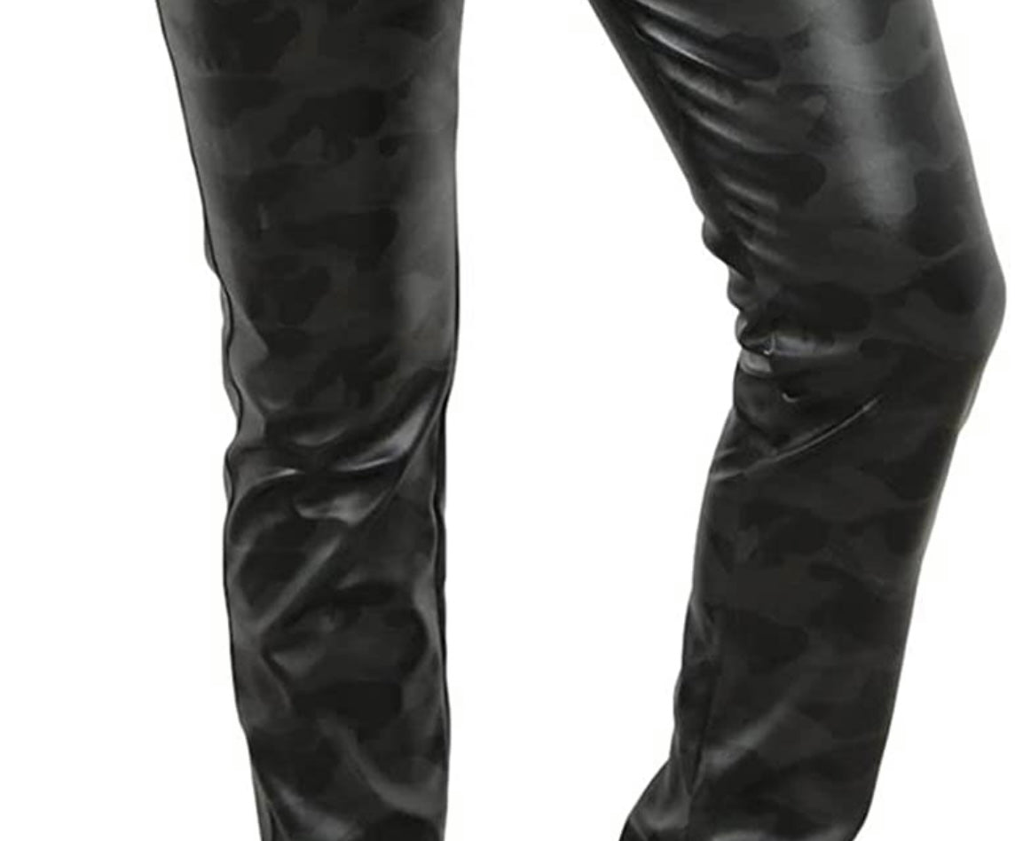 Stacked leather pants