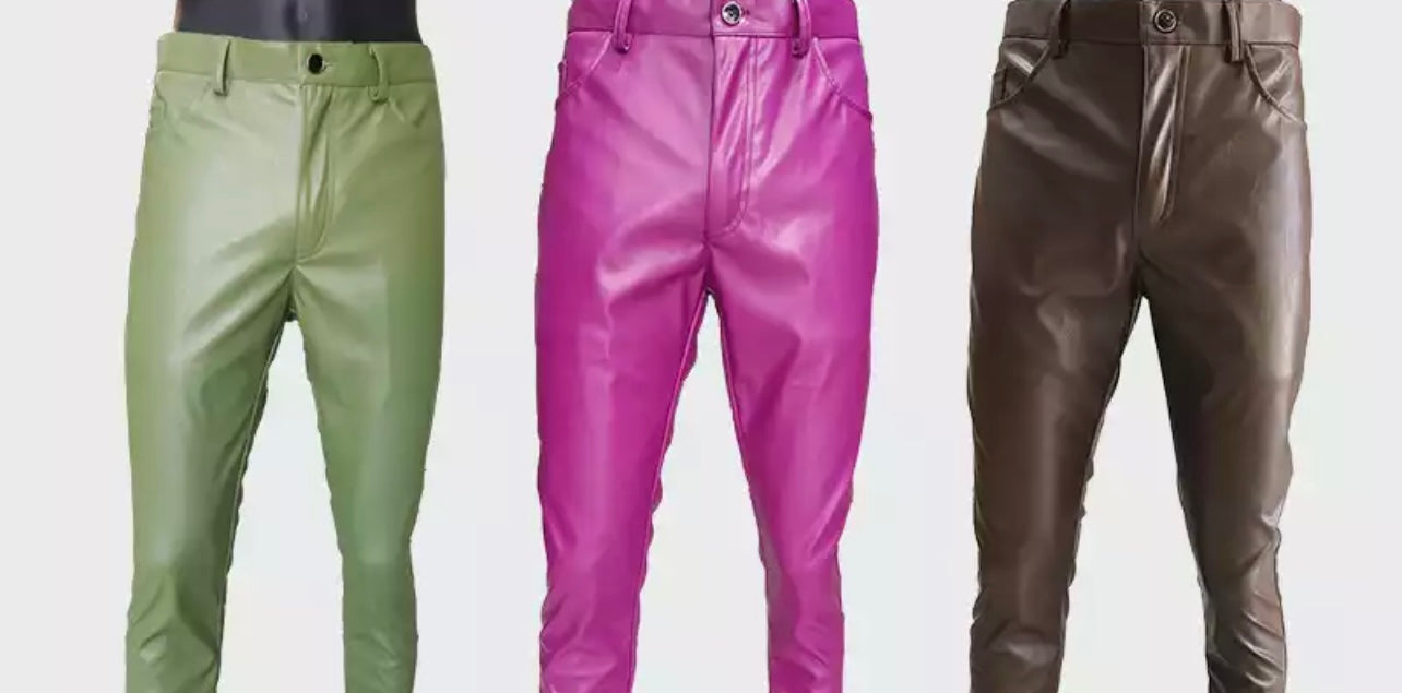 Stacked leather pants