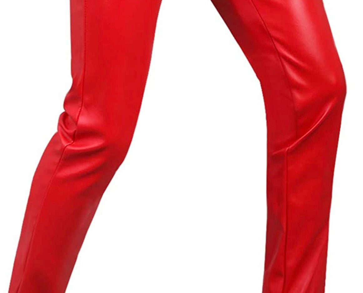 Stacked leather pants
