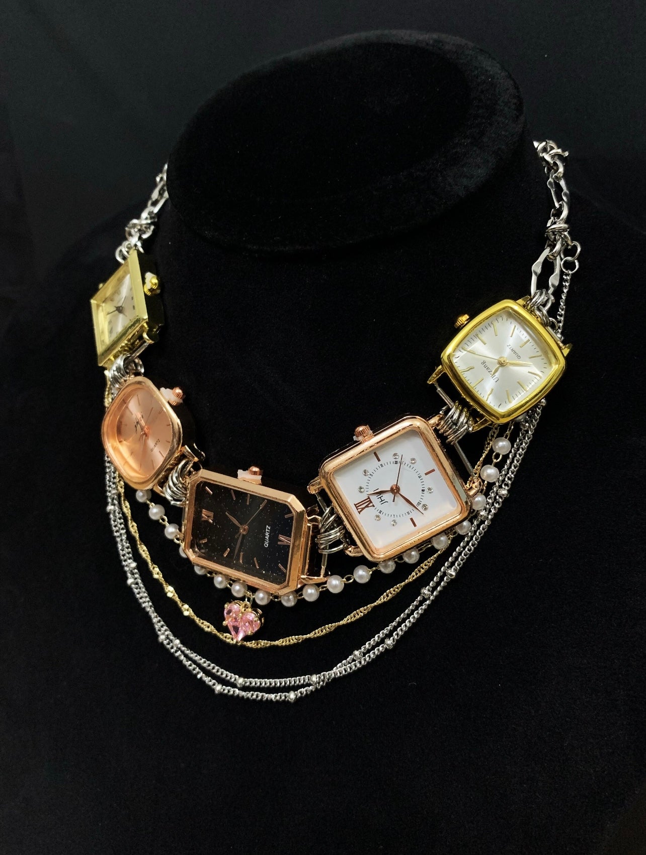 Rose Gold Time piece necklace