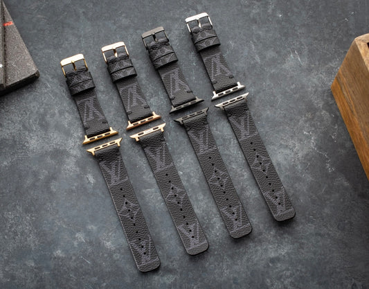 Black monogram Apple Watch band