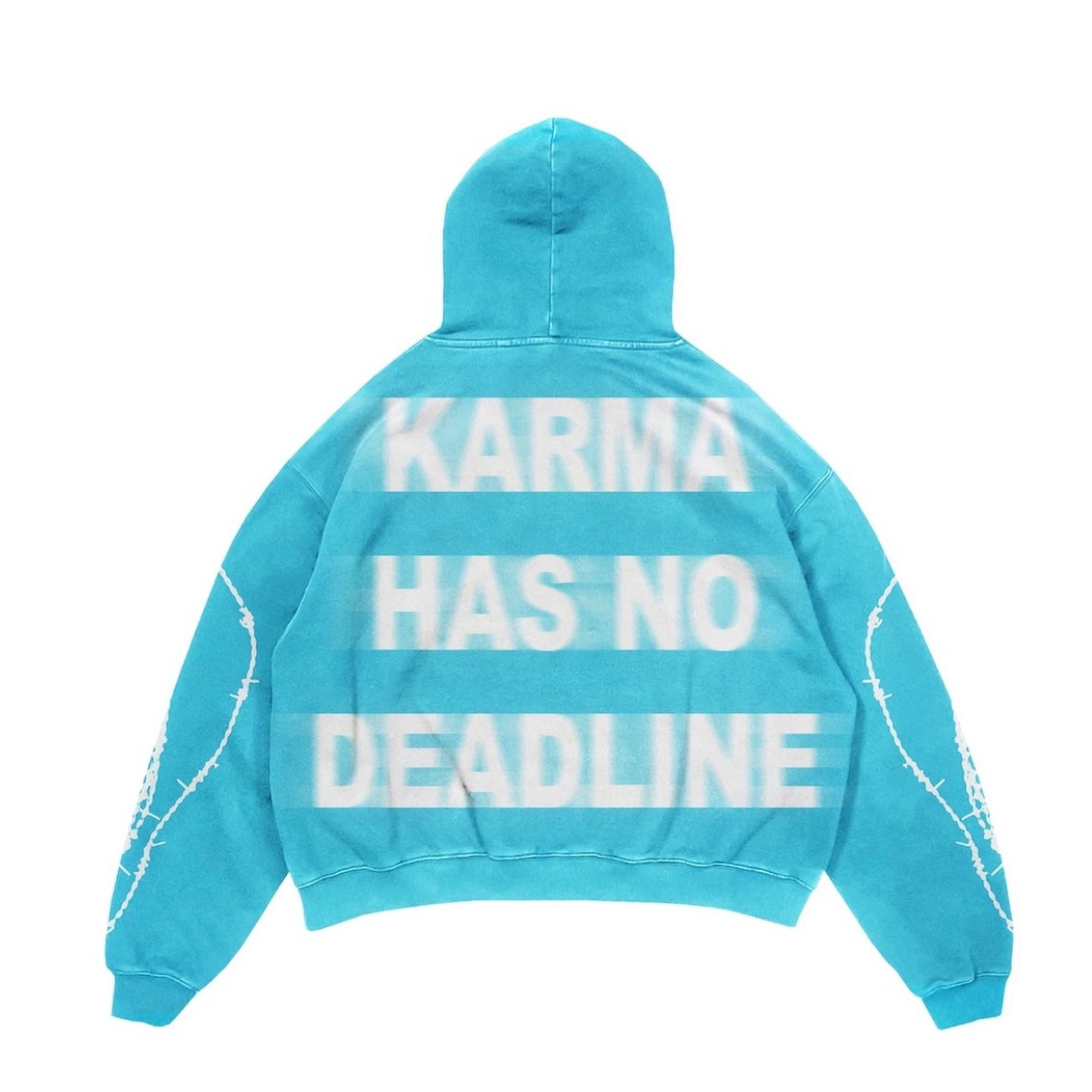 Karma Has No Deadline Hoodie- Blue Acid