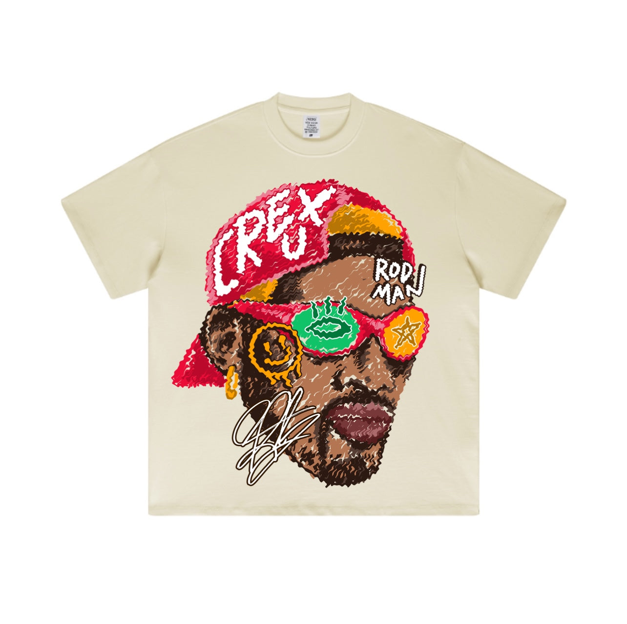 Beige Painted Rodman Tee