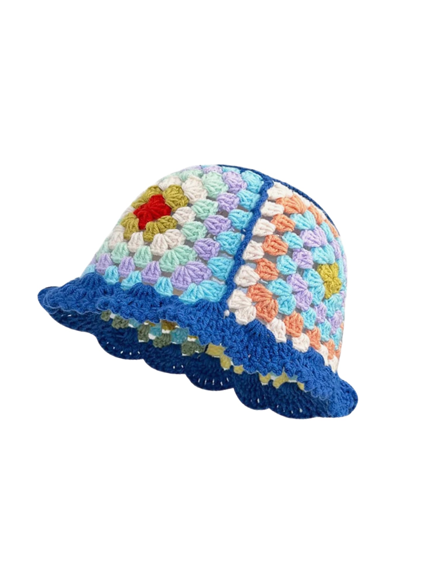 Blue crochet bucket hat