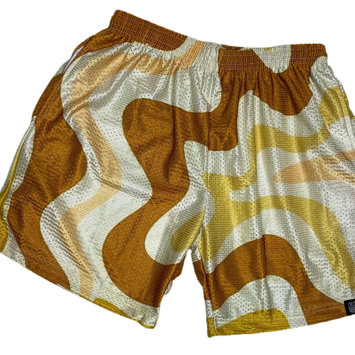 Leilaandstitch “Cream Swirls” Mesh Shorts