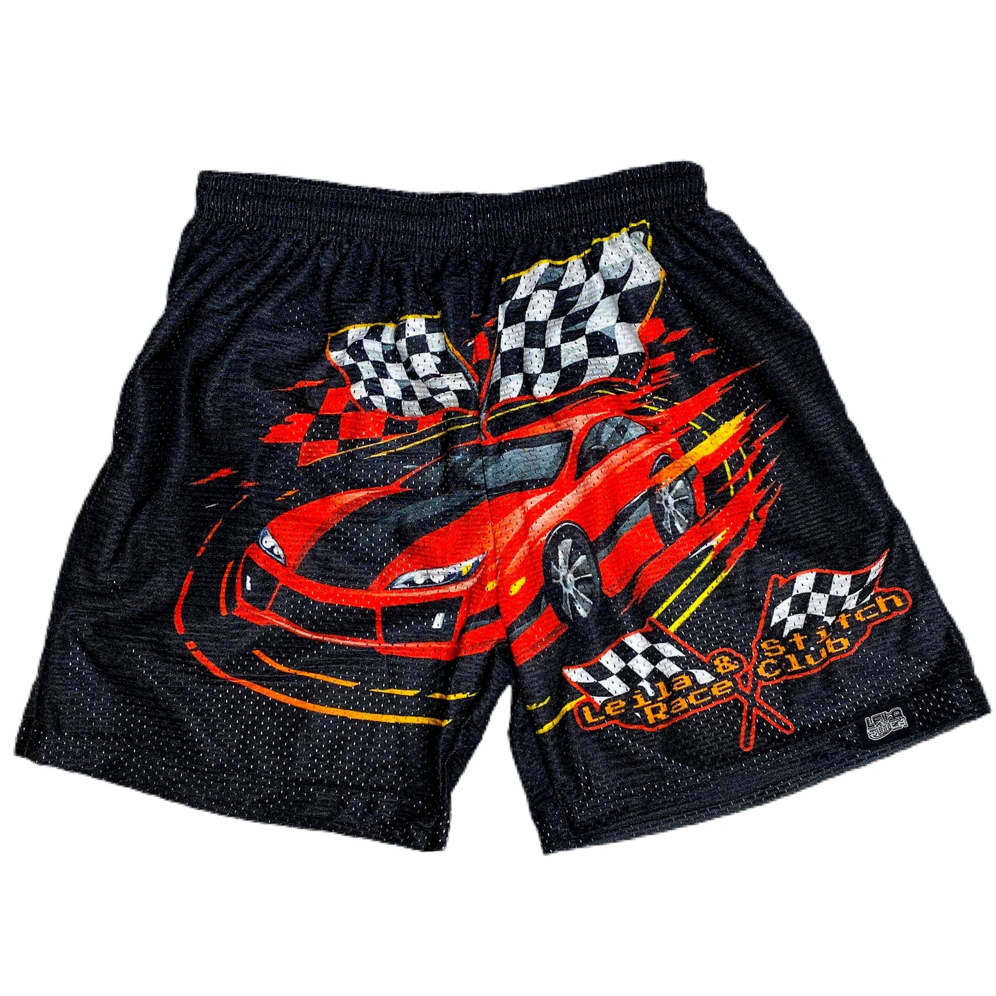 Leilaandstitch “Race Club” Mesh Shorts