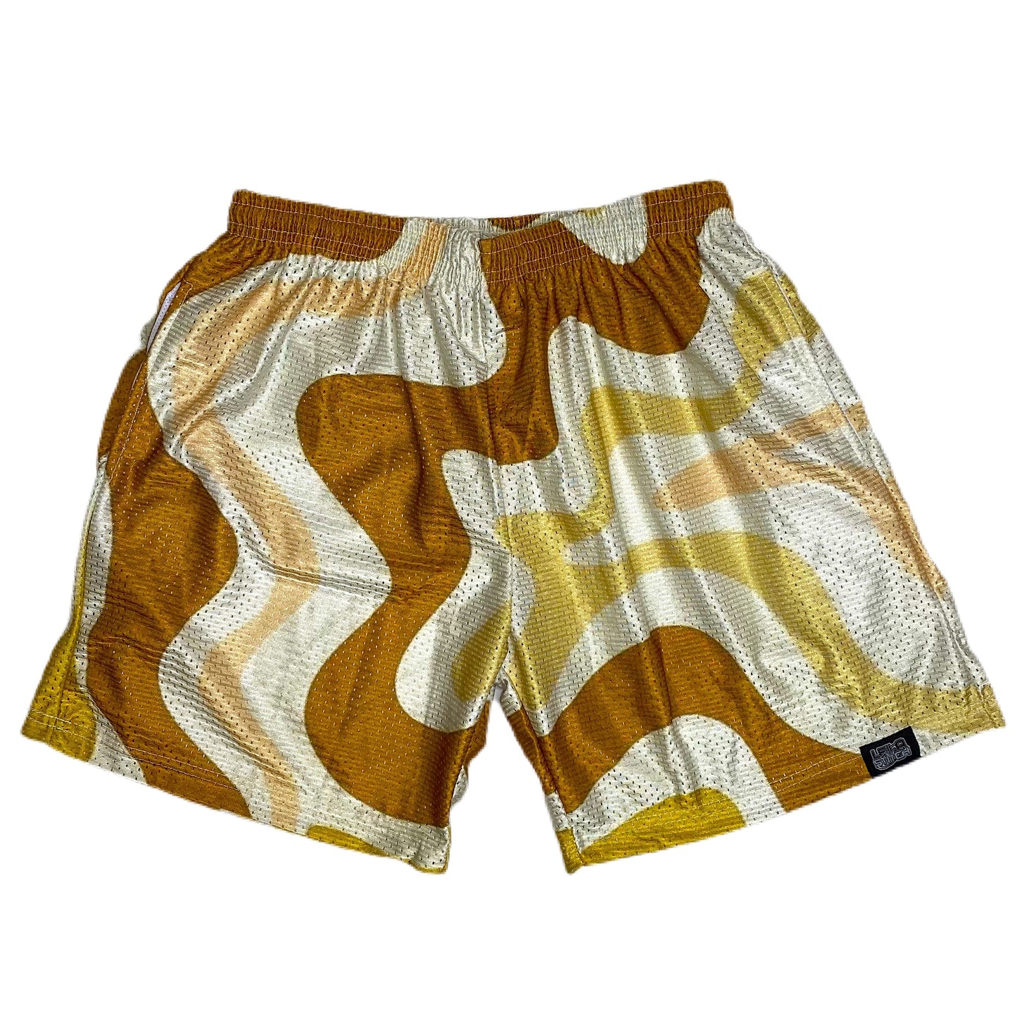 Leilaandstitch “Cream Swirls” Mesh Shorts